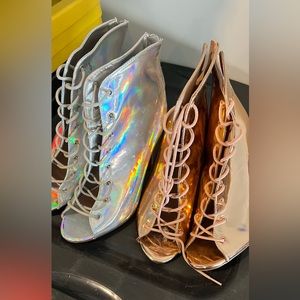 Charlotte Russe metallic ankle bootie